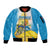Personalised Tuvalu Independence Day Sleeve Zip Bomber Jacket Tuvalu Mo Te Atua - Polynesian Pride