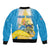Personalised Tuvalu Independence Day Sleeve Zip Bomber Jacket Tuvalu Mo Te Atua - Polynesian Pride