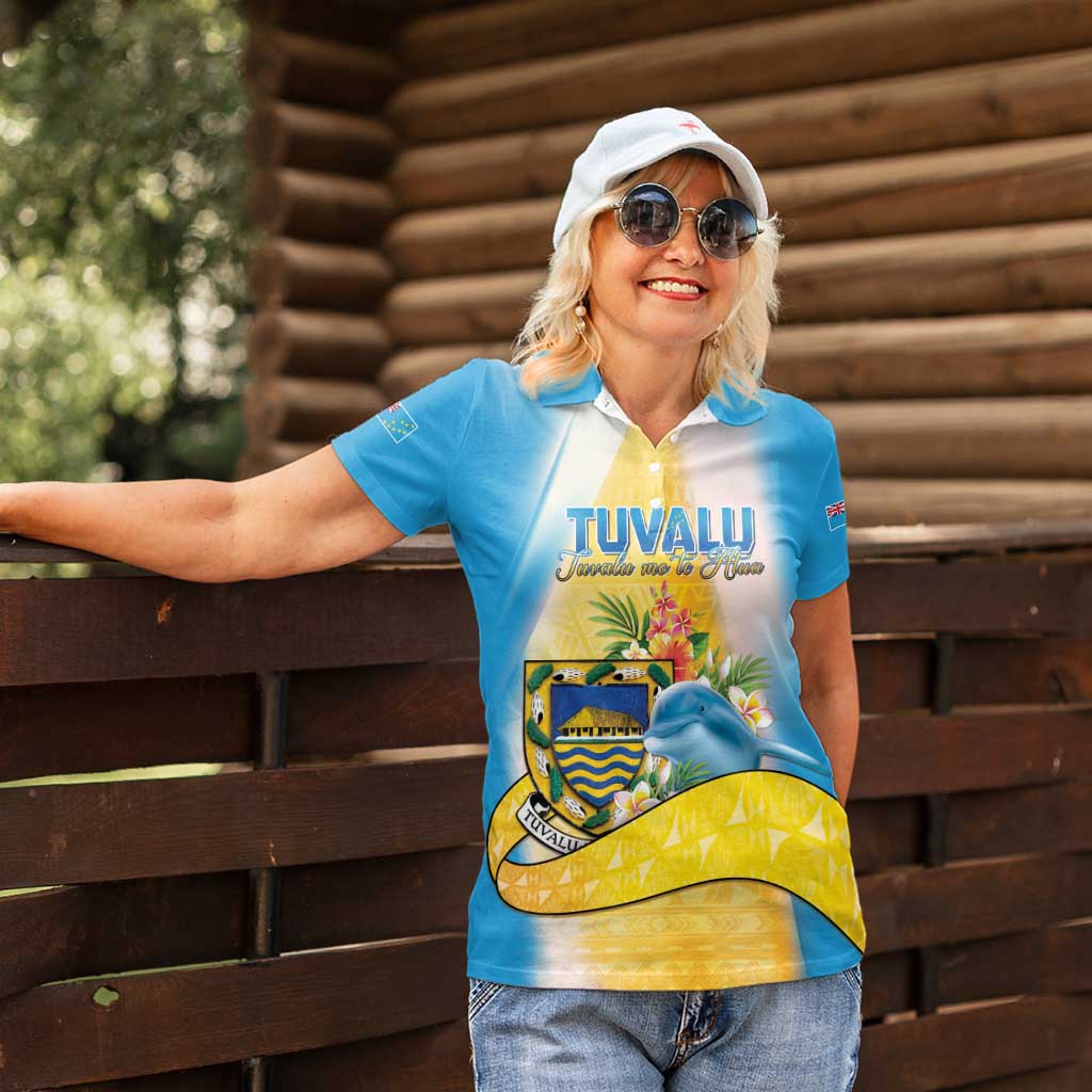 Personalised Tuvalu Independence Day Women Polo Shirt Tuvalu Mo Te Atua - Polynesian Pride