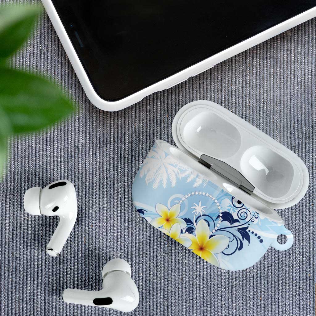 FSM Chuuk Constitution Day AirPods Case Polynesian Curves Plumeria - Polynesian Pride