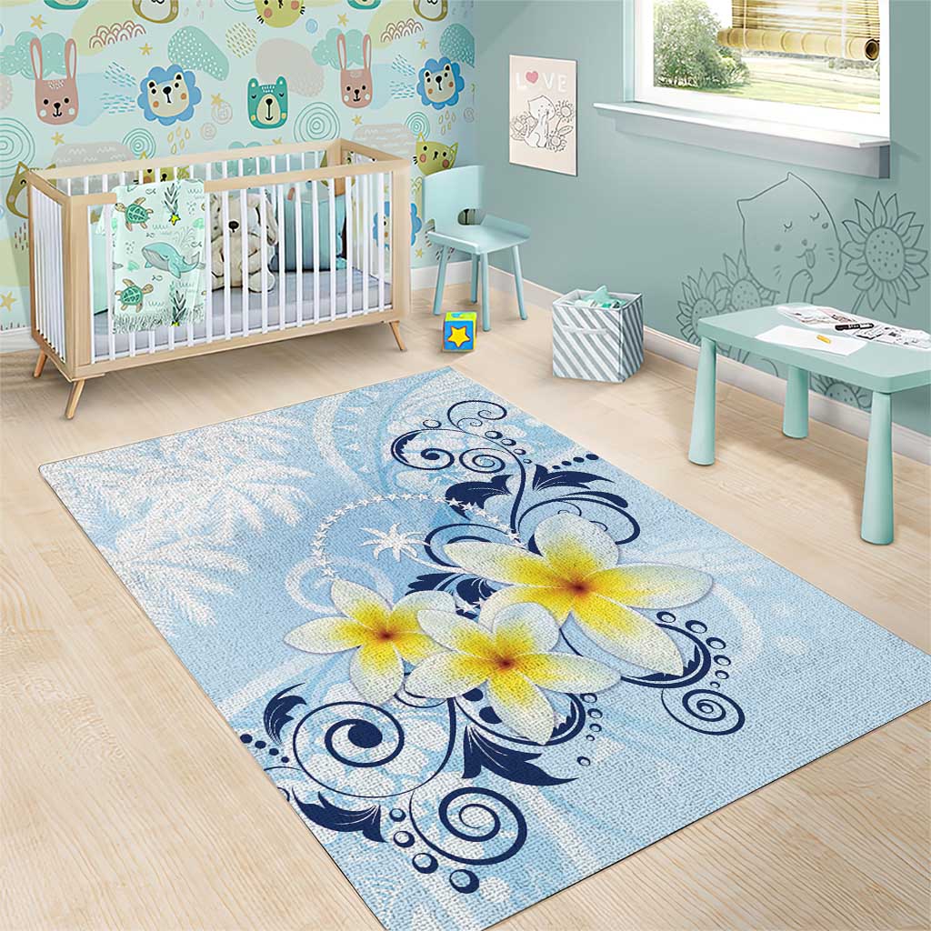 FSM Chuuk Constitution Day Area Rug Polynesian Curves Plumeria - Polynesian Pride