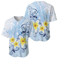 FSM Chuuk Constitution Day Baseball Jersey Polynesian Curves Plumeria - Polynesian Pride