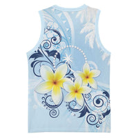 FSM Chuuk Constitution Day Basketball Jersey Polynesian Curves Plumeria - Polynesian Pride
