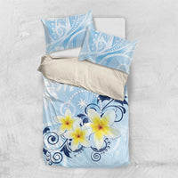 FSM Chuuk Constitution Day Bedding Set Polynesian Curves Plumeria - Polynesian Pride