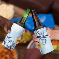 FSM Chuuk Constitution Day 4 in 1 Can Cooler Tumbler Polynesian Curves Plumeria - Polynesian Pride