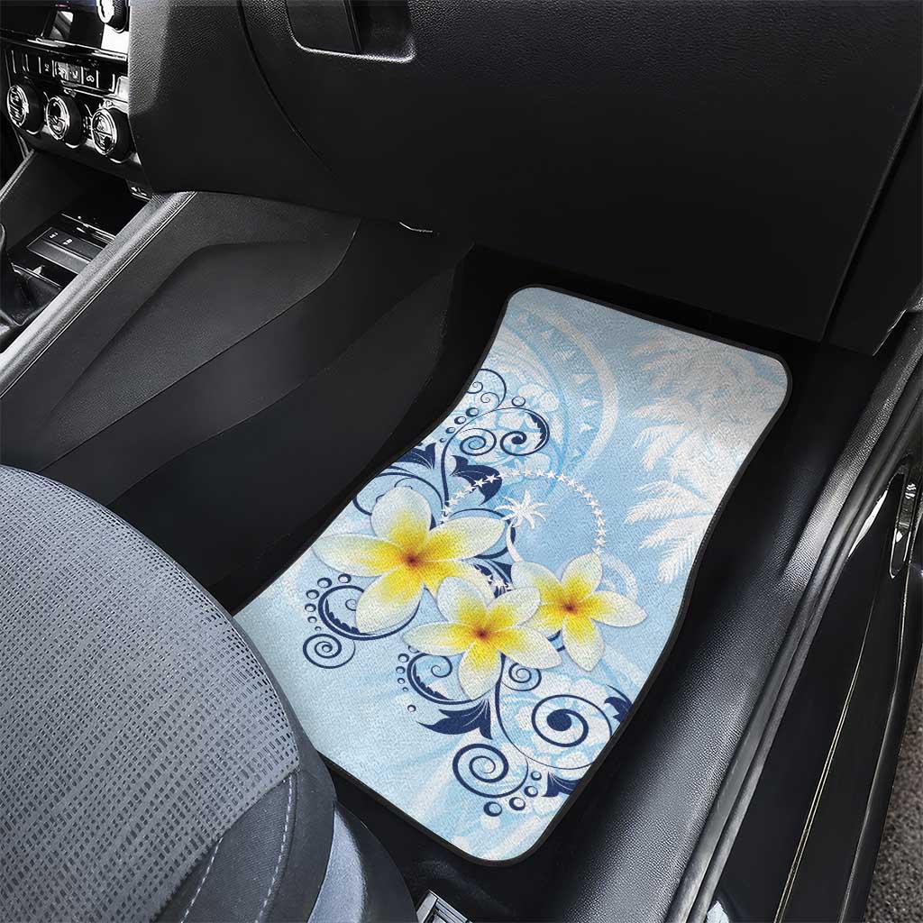 FSM Chuuk Constitution Day Car Mats Polynesian Curves Plumeria - Polynesian Pride