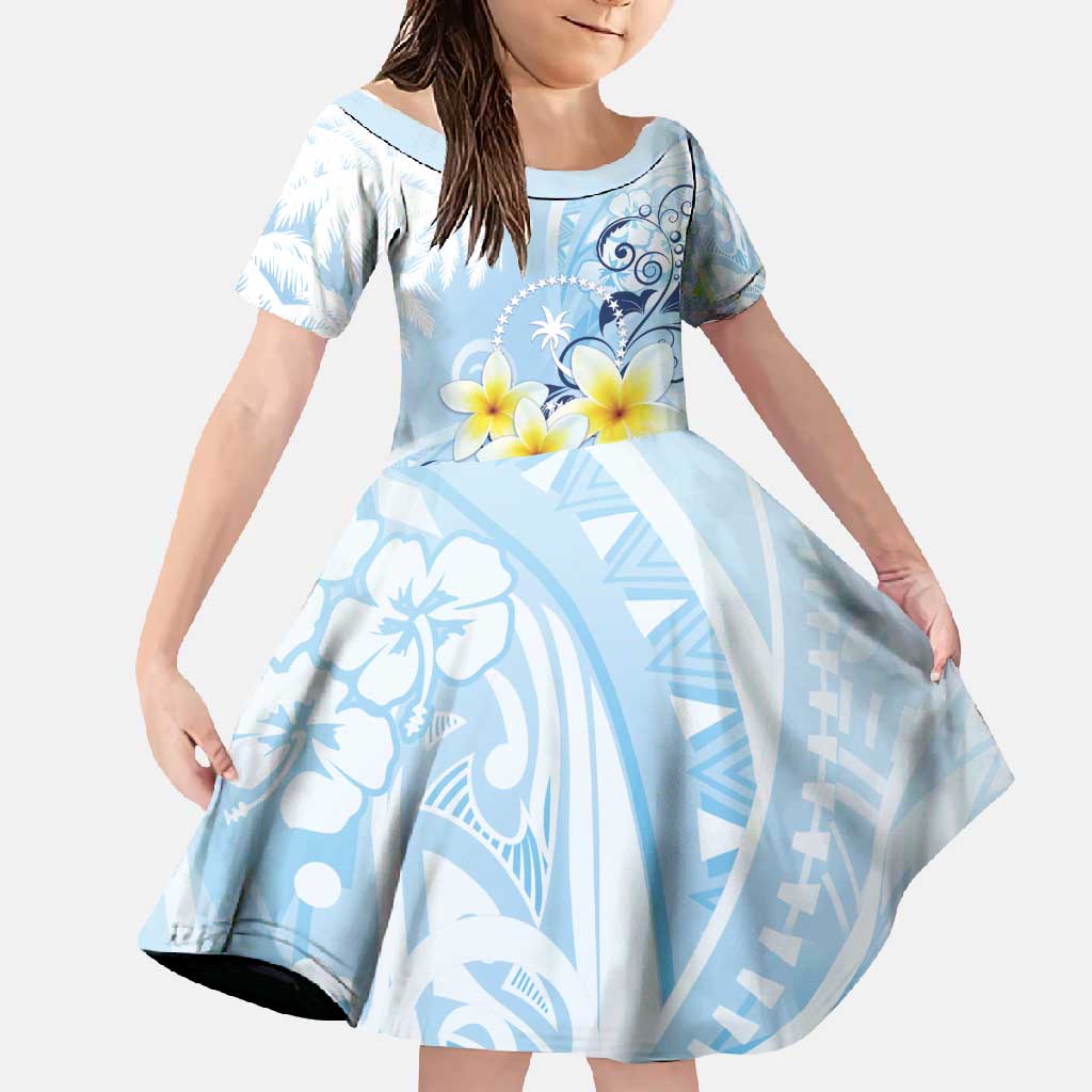 FSM Chuuk Constitution Day Family Matching Tank Maxi Dress and Hawaiian Shirt Polynesian Curves Plumeria - Polynesian Pride