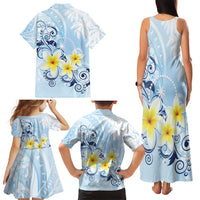 FSM Chuuk Constitution Day Family Matching Tank Maxi Dress and Hawaiian Shirt Polynesian Curves Plumeria - Polynesian Pride