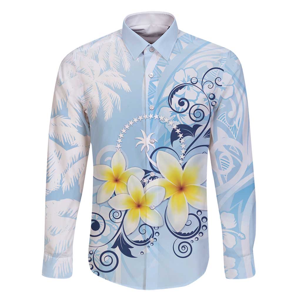 FSM Chuuk Constitution Day Family Matching Tank Maxi Dress and Hawaiian Shirt Polynesian Curves Plumeria - Polynesian Pride