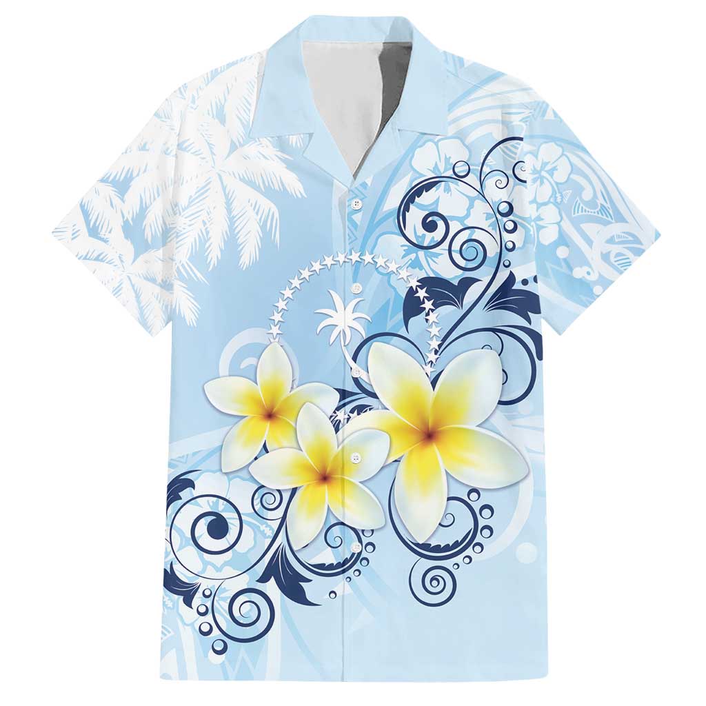 FSM Chuuk Constitution Day Hawaiian Shirt Polynesian Curves Plumeria - Polynesian Pride
