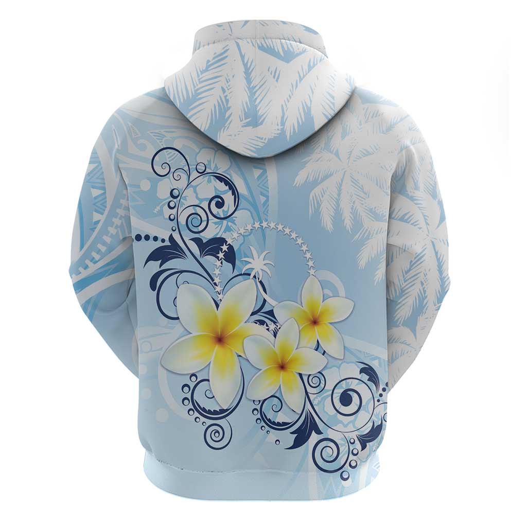 FSM Chuuk Constitution Day Hoodie Polynesian Curves Plumeria - Polynesian Pride
