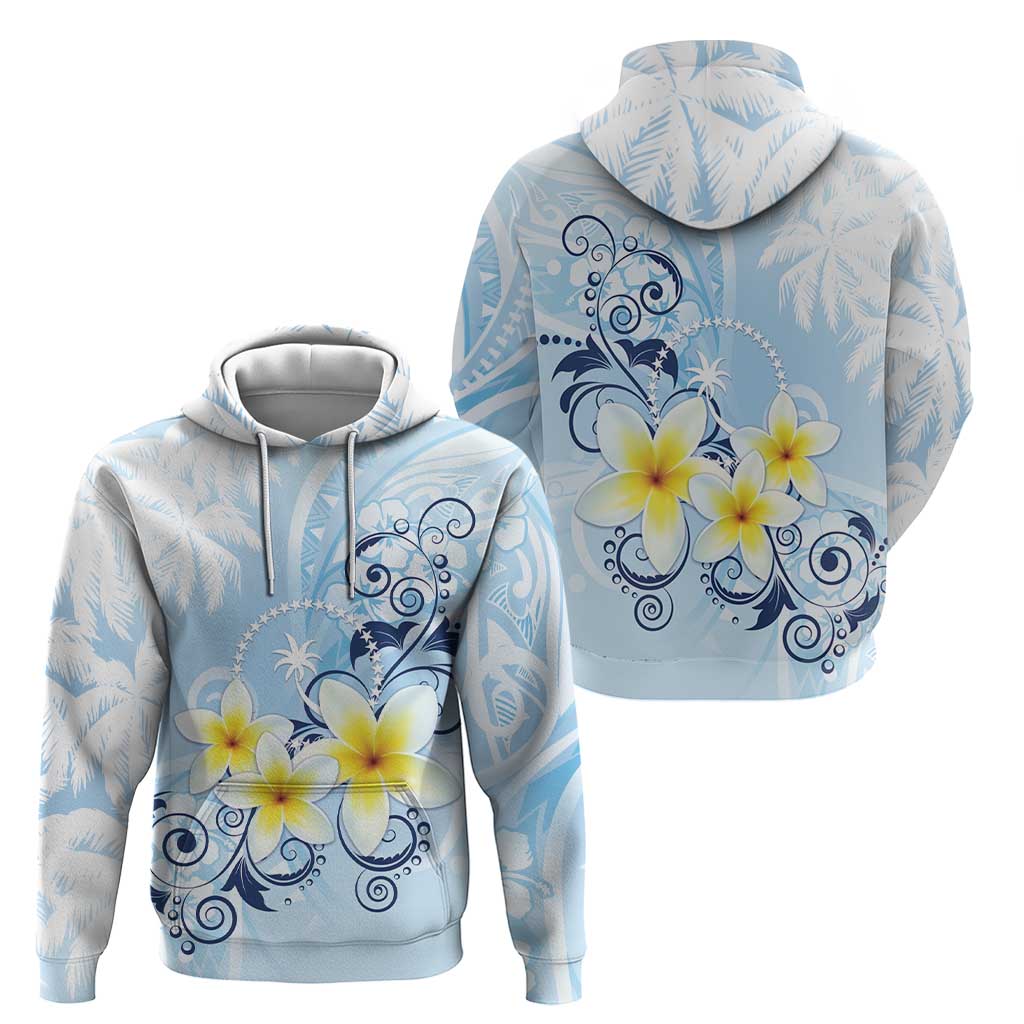 FSM Chuuk Constitution Day Hoodie Polynesian Curves Plumeria - Polynesian Pride