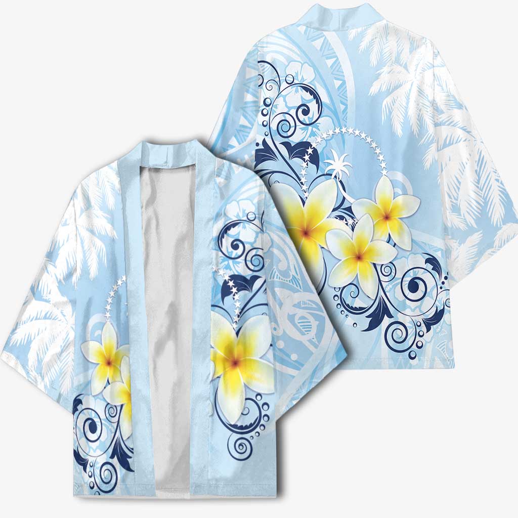 FSM Chuuk Constitution Day Kimono Polynesian Curves Plumeria - Polynesian Pride