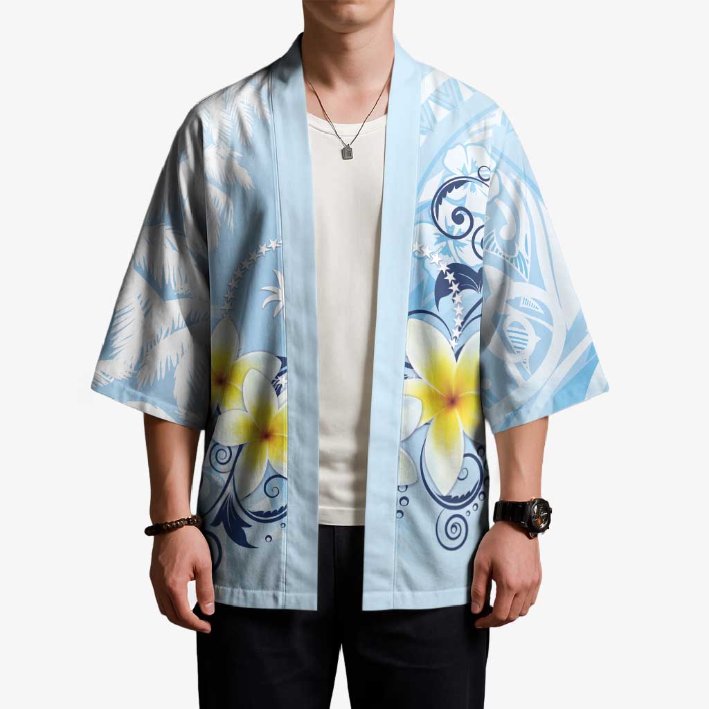 FSM Chuuk Constitution Day Kimono Polynesian Curves Plumeria - Polynesian Pride