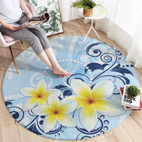 FSM Chuuk Constitution Day Round Carpet Polynesian Curves Plumeria - Polynesian Pride
