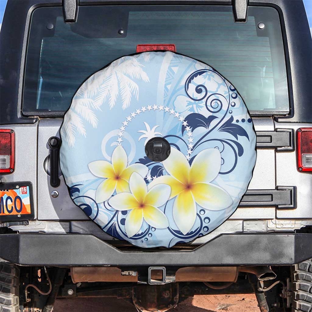 FSM Chuuk Constitution Day Spare Tire Cover Polynesian Curves Plumeria - Polynesian Pride