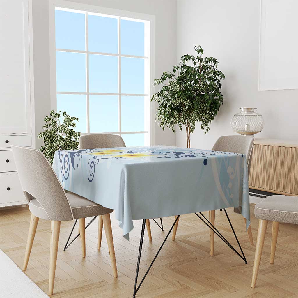 FSM Chuuk Constitution Day Tablecloth Polynesian Curves Plumeria - Polynesian Pride