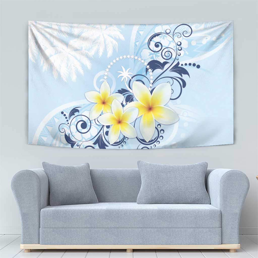 FSM Chuuk Constitution Day Tapestry Polynesian Curves Plumeria - Polynesian Pride