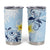 FSM Chuuk Constitution Day Tumbler Cup Polynesian Curves Plumeria - Polynesian Pride