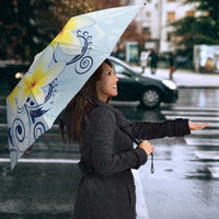 FSM Chuuk Constitution Day Umbrella Polynesian Curves Plumeria - Polynesian Pride