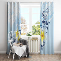 FSM Chuuk Constitution Day Window Curtain Polynesian Curves Plumeria - Polynesian Pride