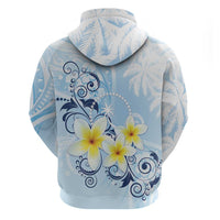 FSM Chuuk Constitution Day Zip Hoodie Polynesian Curves Plumeria - Polynesian Pride