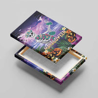 Happy Hulaween Canvas Wall Art Mahaloween Skeleton Dancing