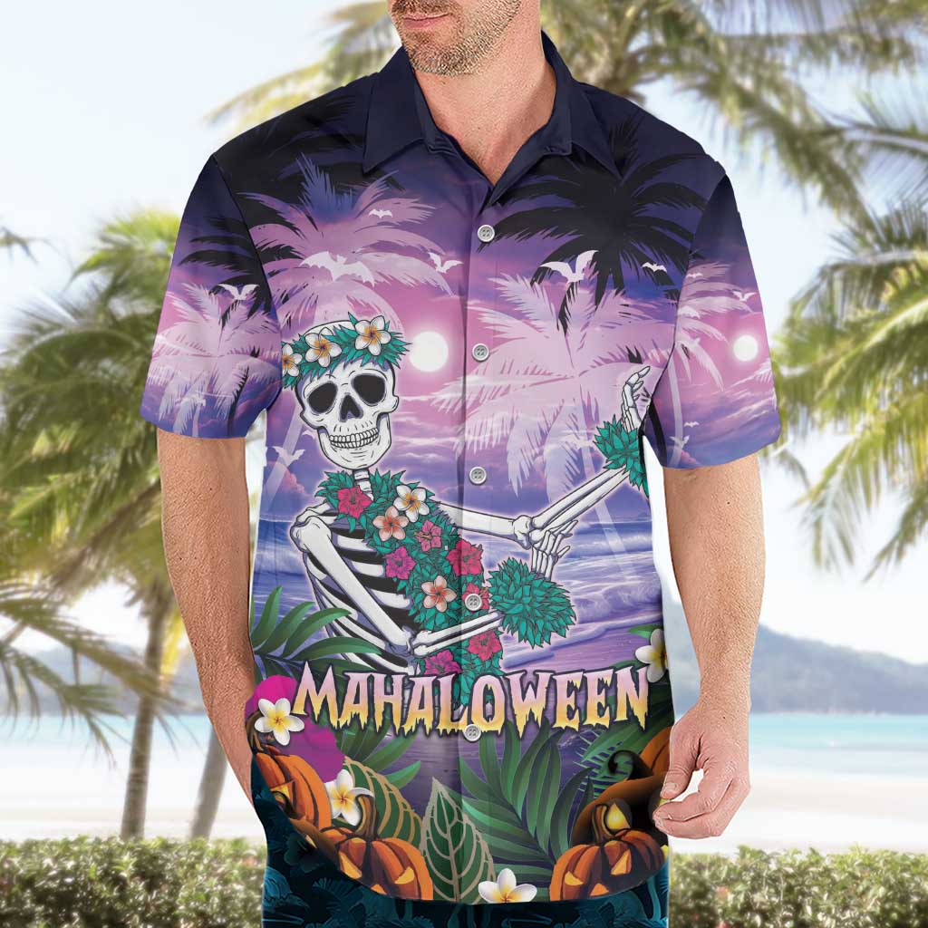 Happy Hulaween Hawaiian Shirt Mahaloween Skeleton Dancing