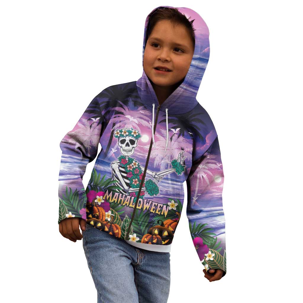 Happy Hulaween Kid Hoodie Mahaloween Skeleton Dancing LT05 - Polynesian Pride