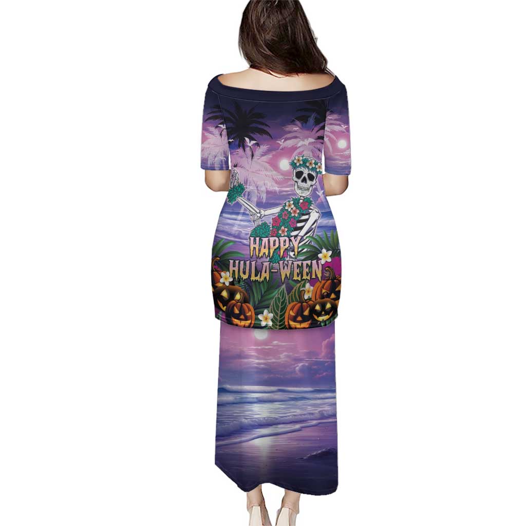 Happy Hulaween Puletasi Mahaloween Skeleton Dancing