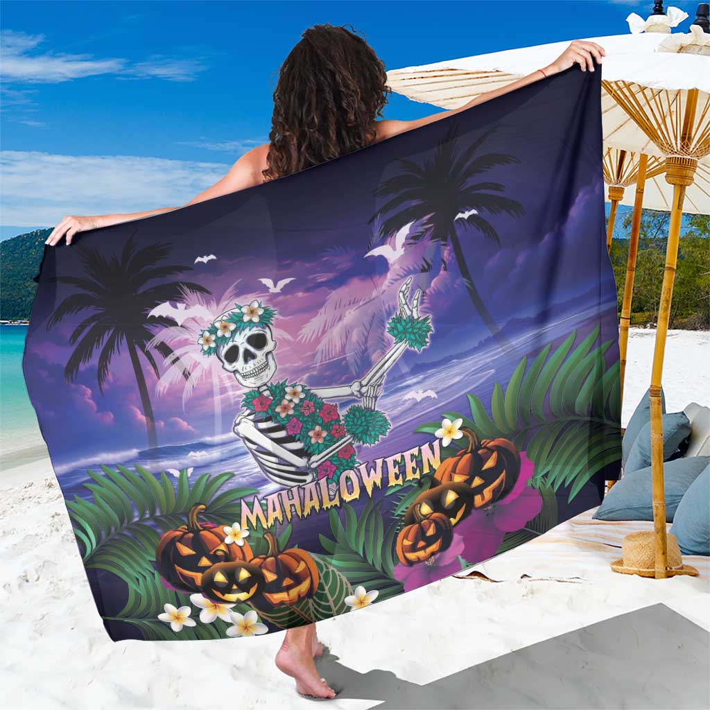 Happy Hulaween Sarong Mahaloween Skeleton Dancing