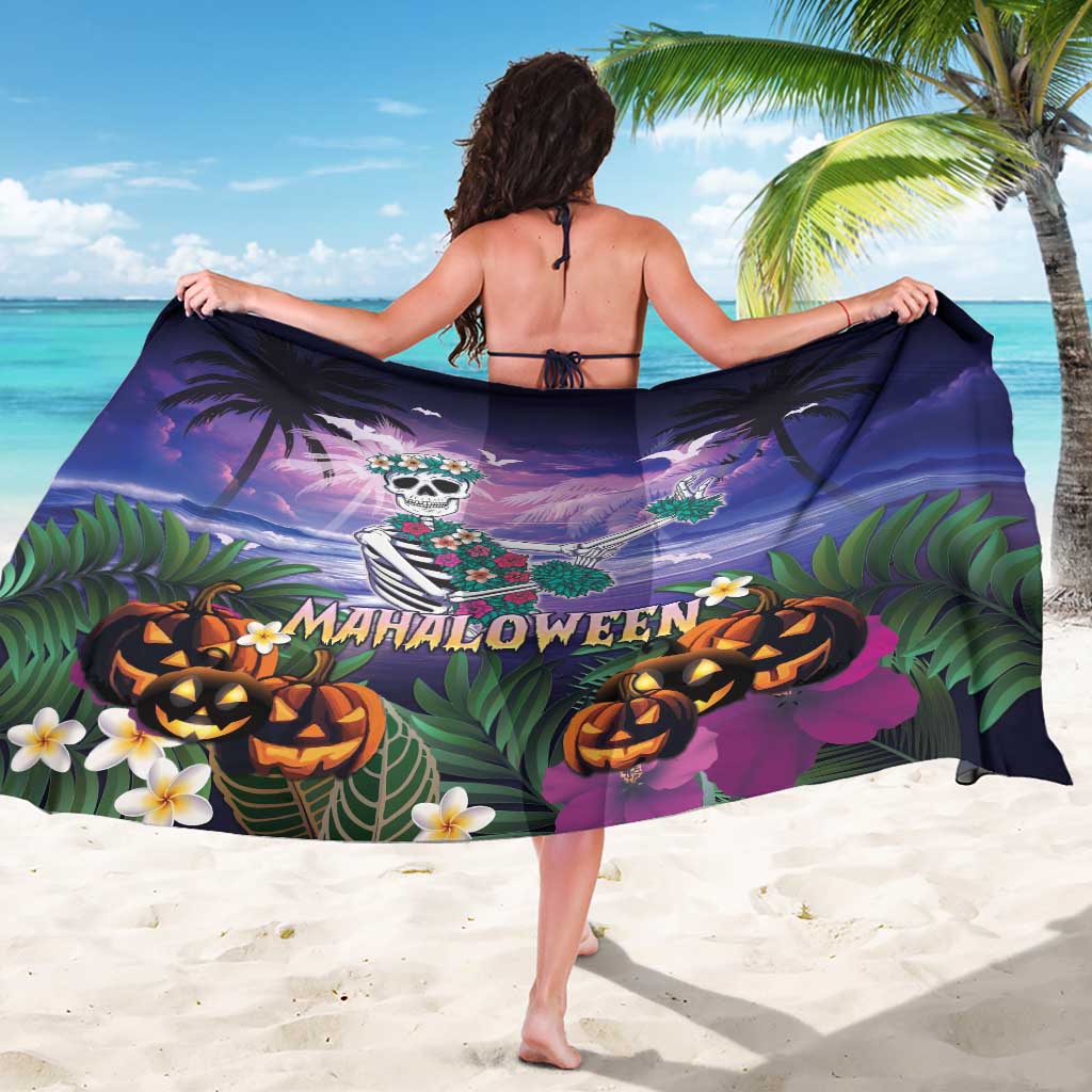 Happy Hulaween Sarong Mahaloween Skeleton Dancing