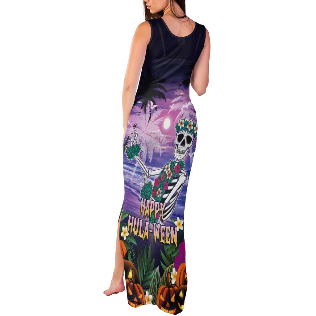 Happy Hulaween Tank Maxi Dress Mahaloween Skeleton Dancing
