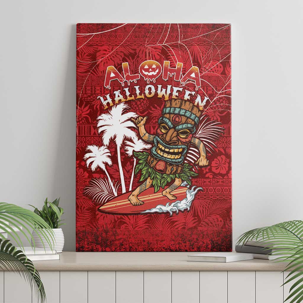 Aloha Halloween Canvas Wall Art Skeleton Surfing