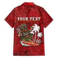 Personalised Aloha Halloween Family Matching Summer Maxi Dress and Hawaiian Shirt Skeleton Surfing