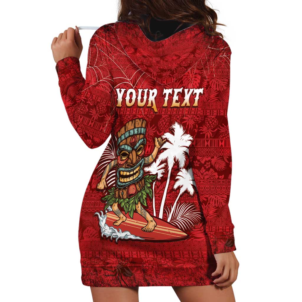 Personalised Aloha Halloween Hoodie Dress Skeleton Surfing