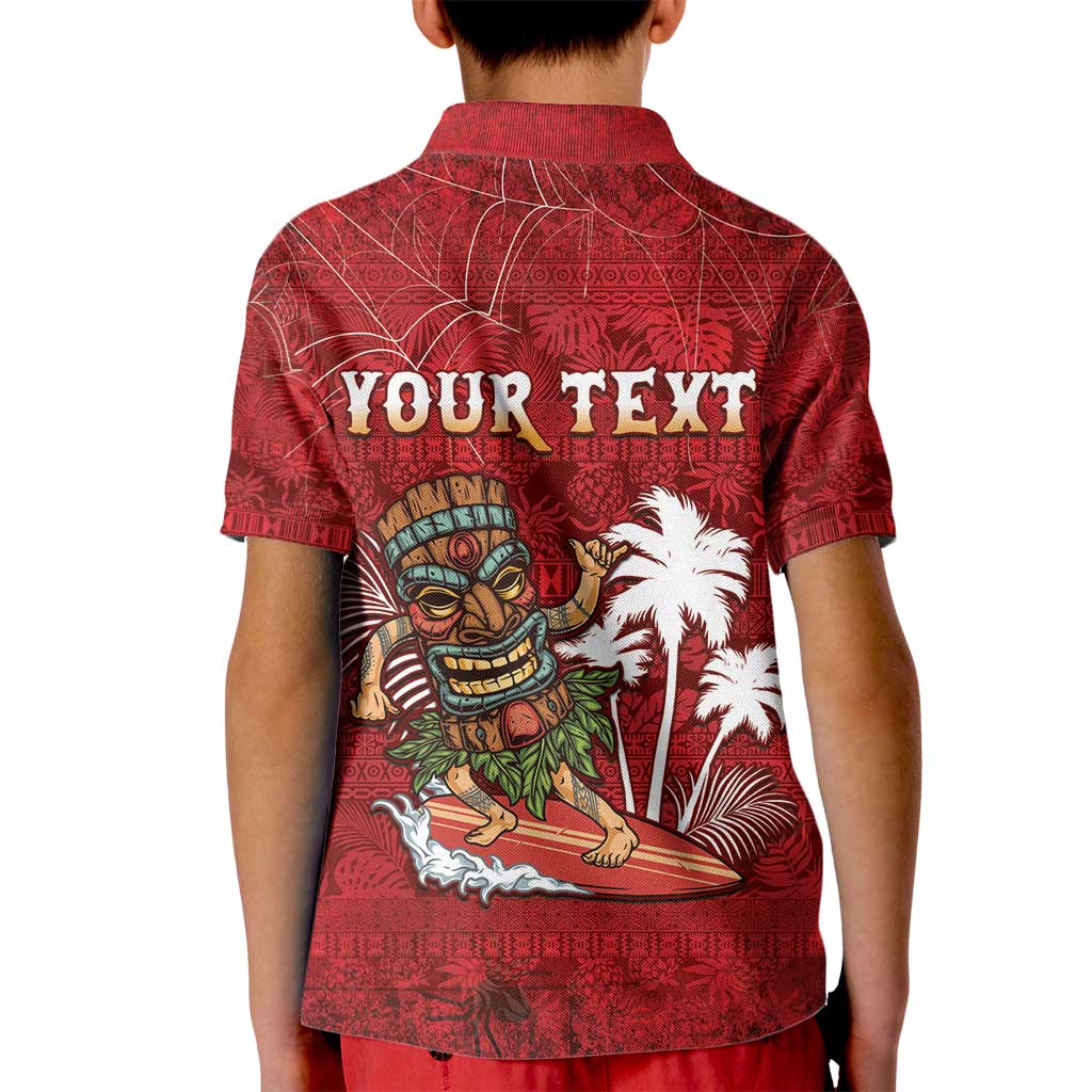 Personalised Aloha Halloween Kid Polo Shirt Skeleton Surfing LT05 - Polynesian Pride