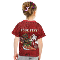 Personalised Aloha Halloween Kid T Shirt Skeleton Surfing LT05 - Polynesian Pride