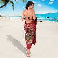 Aloha Halloween Sarong Skeleton Surfing