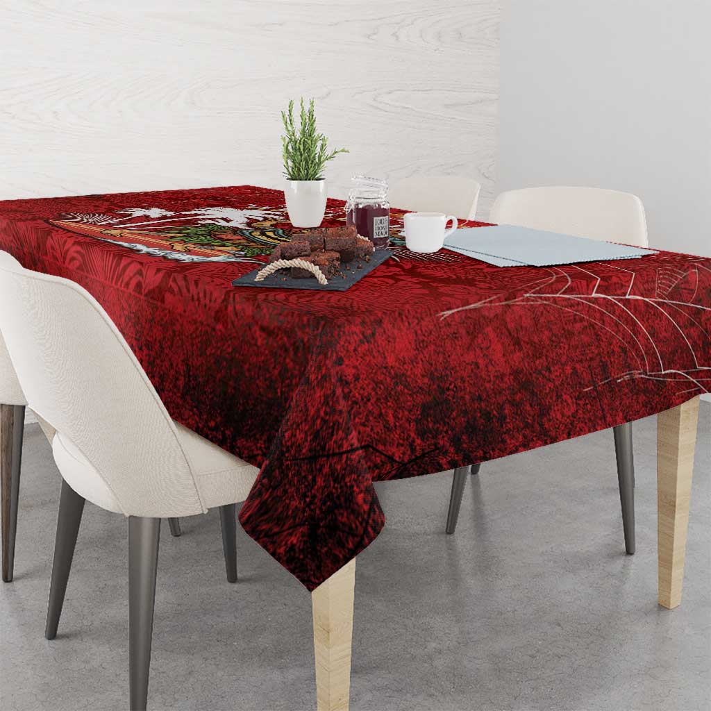 Aloha Halloween Tablecloth Skeleton Surfing