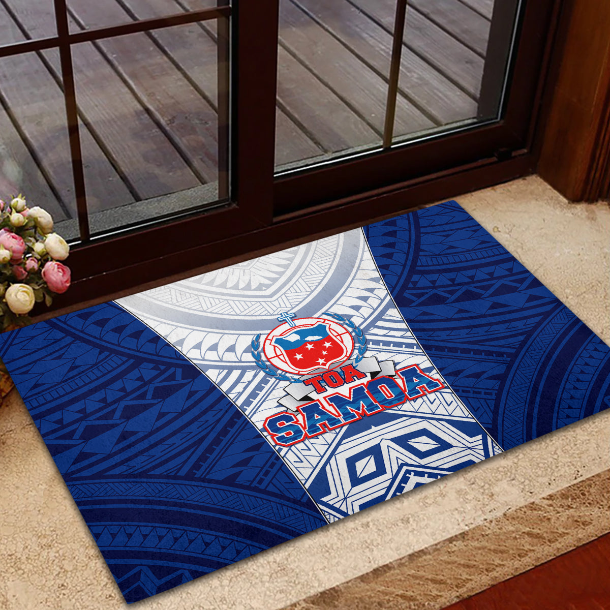 Samoa Rugby Rubber Doormat 2023 Pacific Championships Polynesian Pattern LT05 - Polynesian Pride