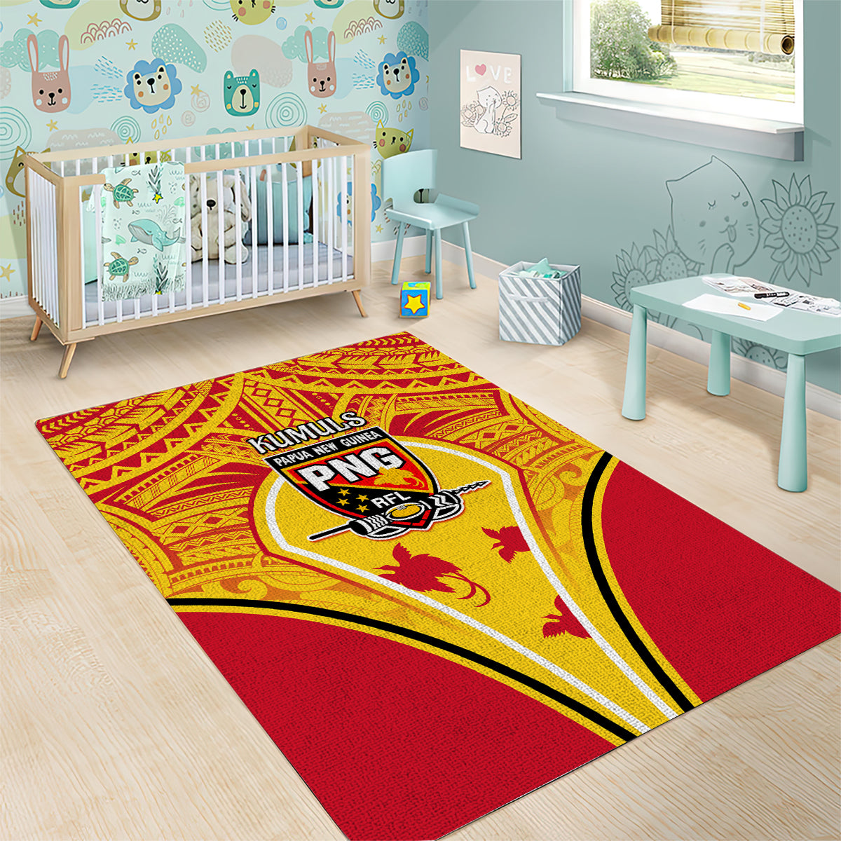 Papua New Guinea Rugby Area Rug 2023 Pacific Championships The Kumuls LT05 - Polynesian Pride