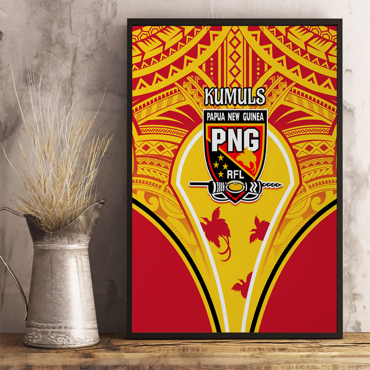 Papua New Guinea Rugby Canvas Wall Art 2023 Pacific Championships The Kumuls LT05 - Polynesian Pride