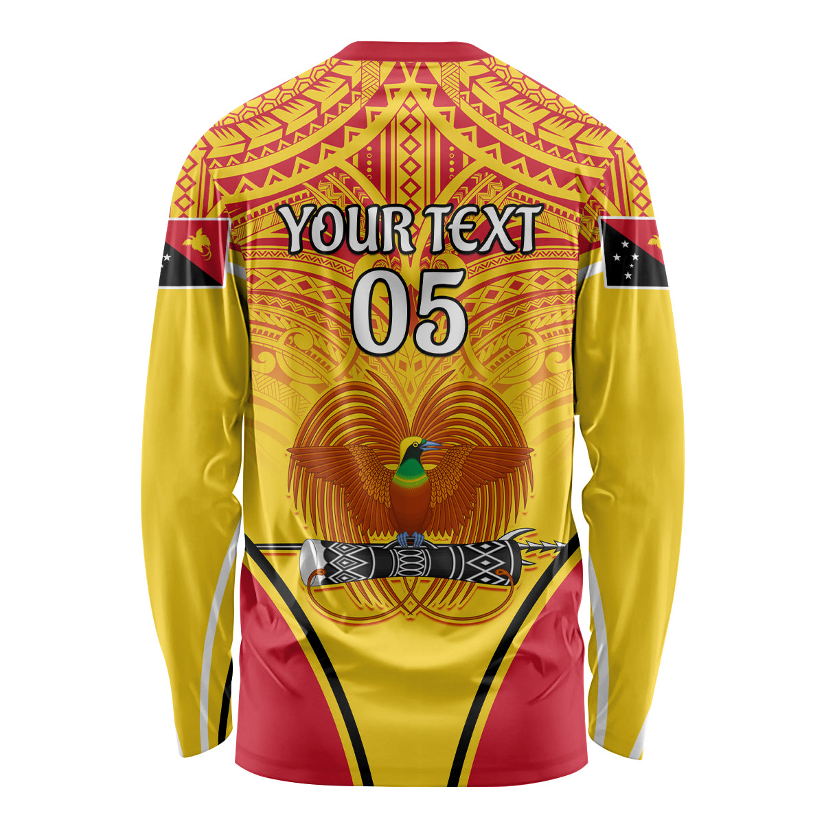 Custom Papua New Guinea Rugby Long Sleeve Shirt 2023 Pacific Championships The Kumuls LT05 - Polynesian Pride