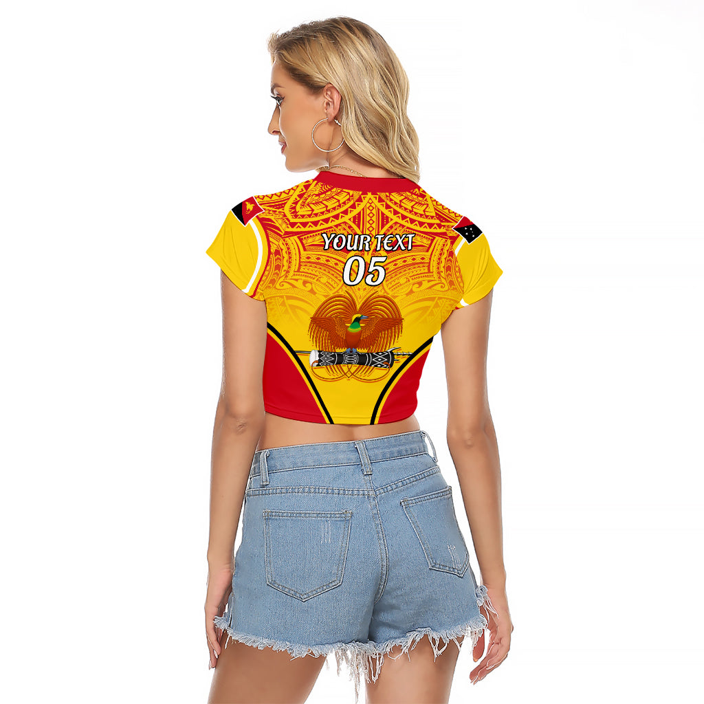 Custom Papua New Guinea Rugby Raglan Cropped T Shirt 2023 Pacific Championships The Kumuls LT05 - Polynesian Pride