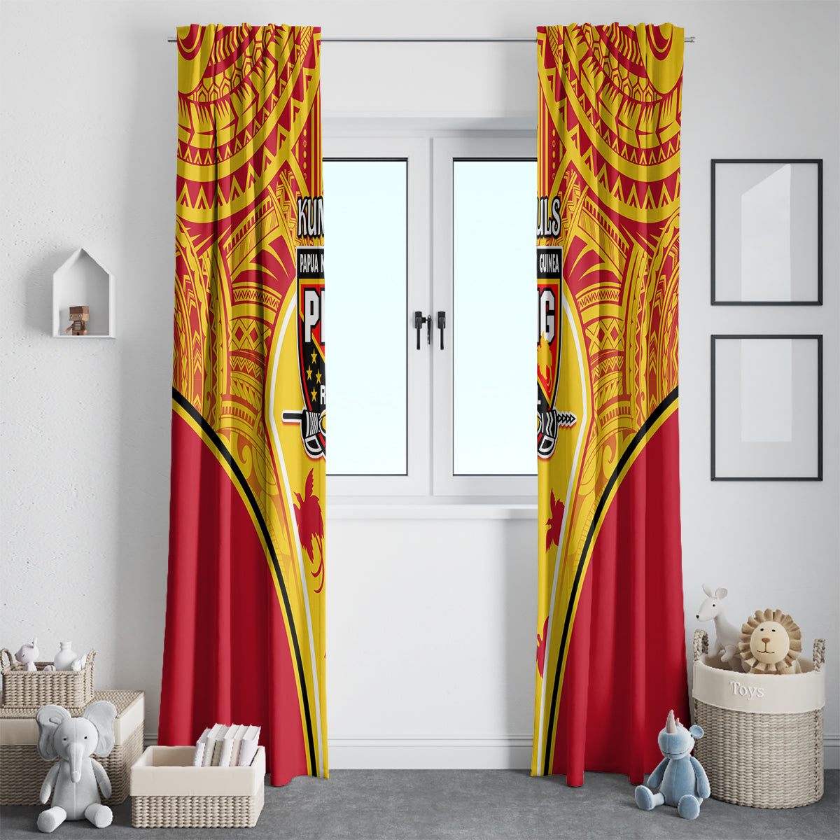 Papua New Guinea Rugby Window Curtain 2023 Pacific Championships The Kumuls LT05 - Polynesian Pride