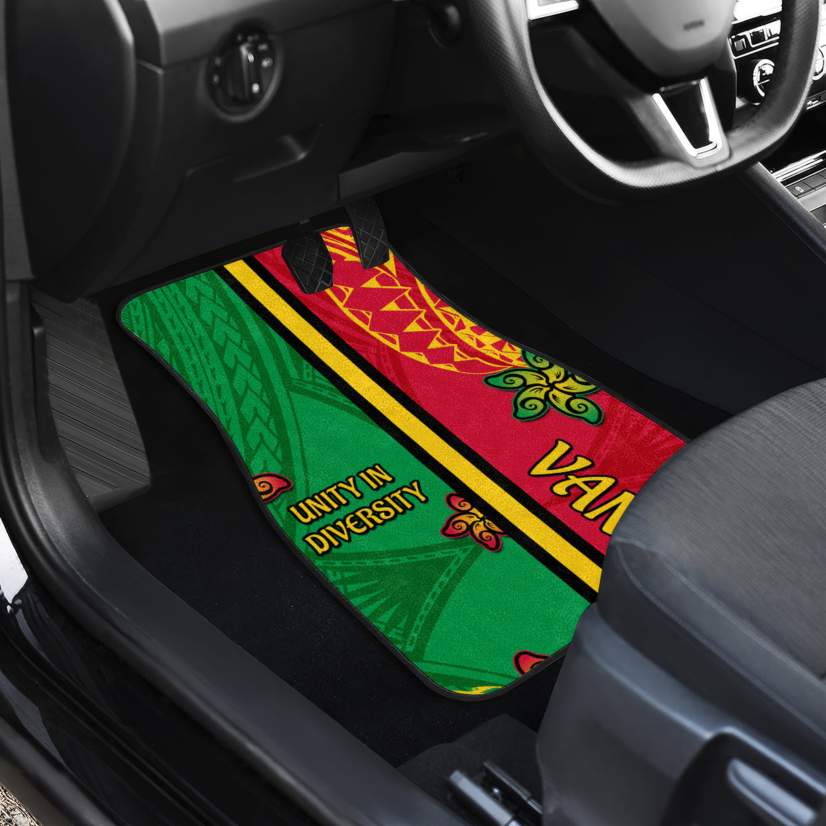 Vanuatu Happy Unity Day Car Mats Polynesian Plumeria LT05 - Polynesian Pride
