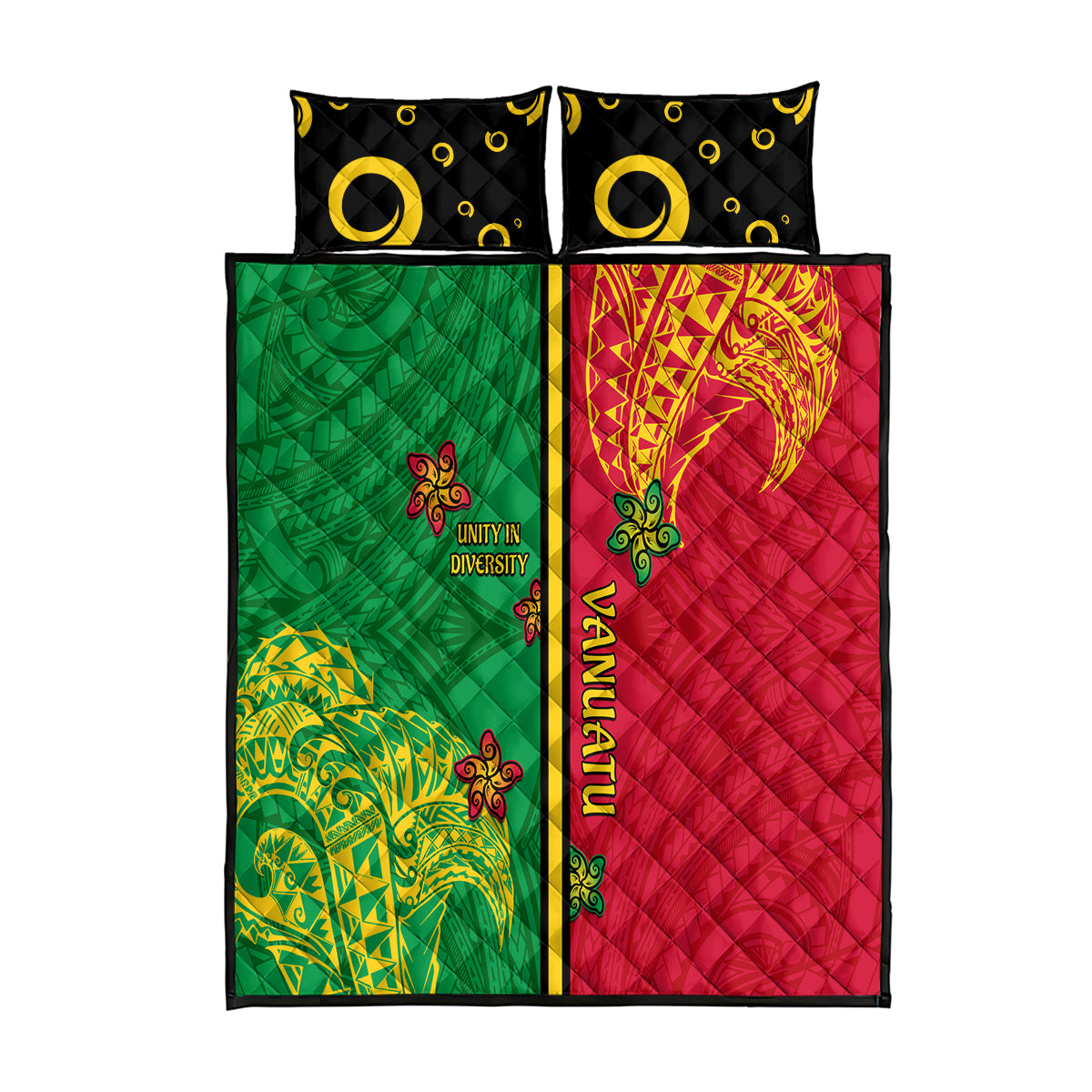 Vanuatu Happy Unity Day Quilt Bed Set Polynesian Plumeria LT05 Red - Polynesian Pride