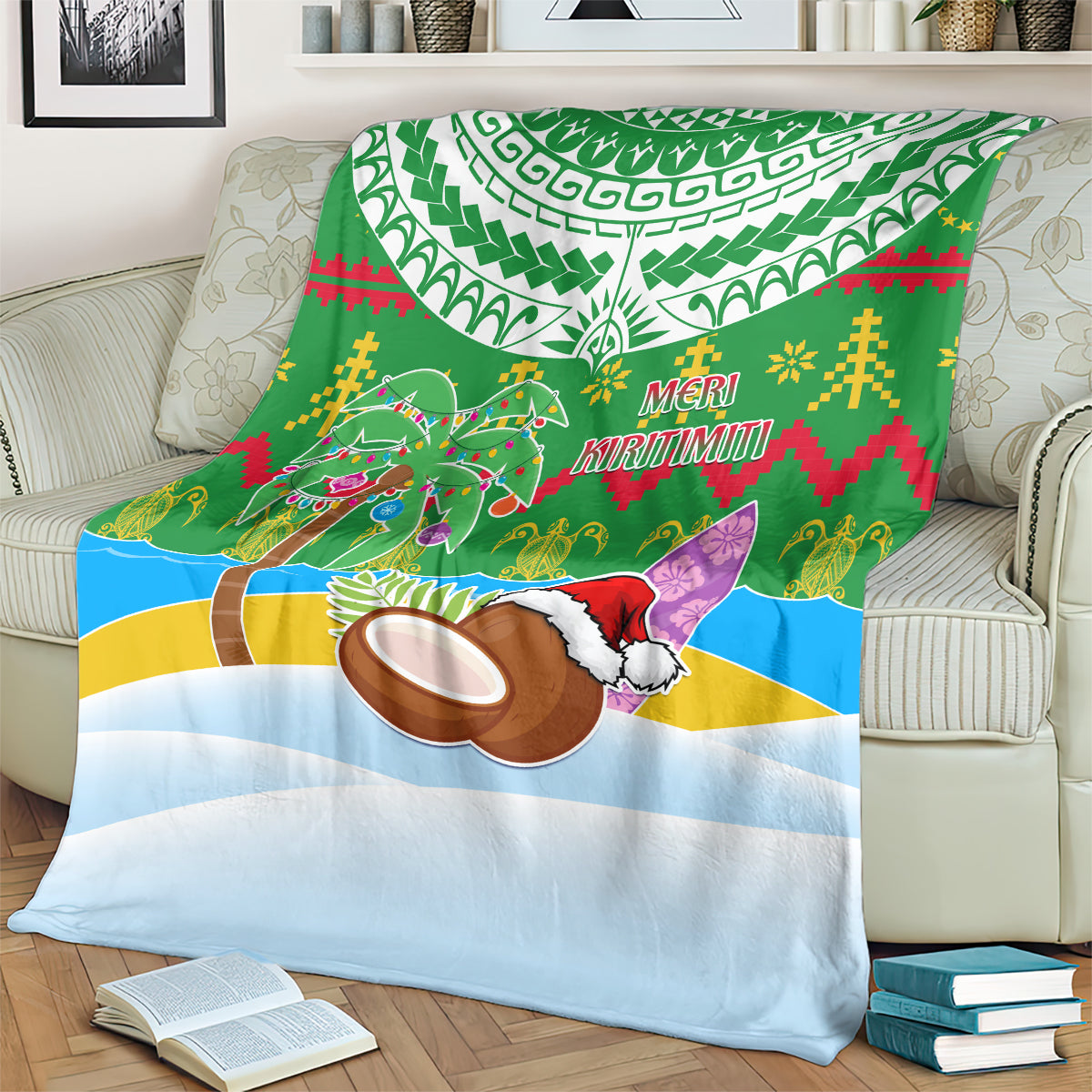 Cook Islands Christmas Blanket Coconut Santa Beach Style LT05 - Polynesian Pride