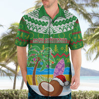 Personalised Cook Islands Christmas Hawaiian Shirt Coconut Santa Beach Style LT05 - Polynesian Pride